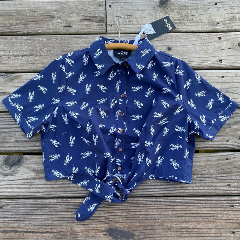 Collectif Sammy Lobster Tie Blouse